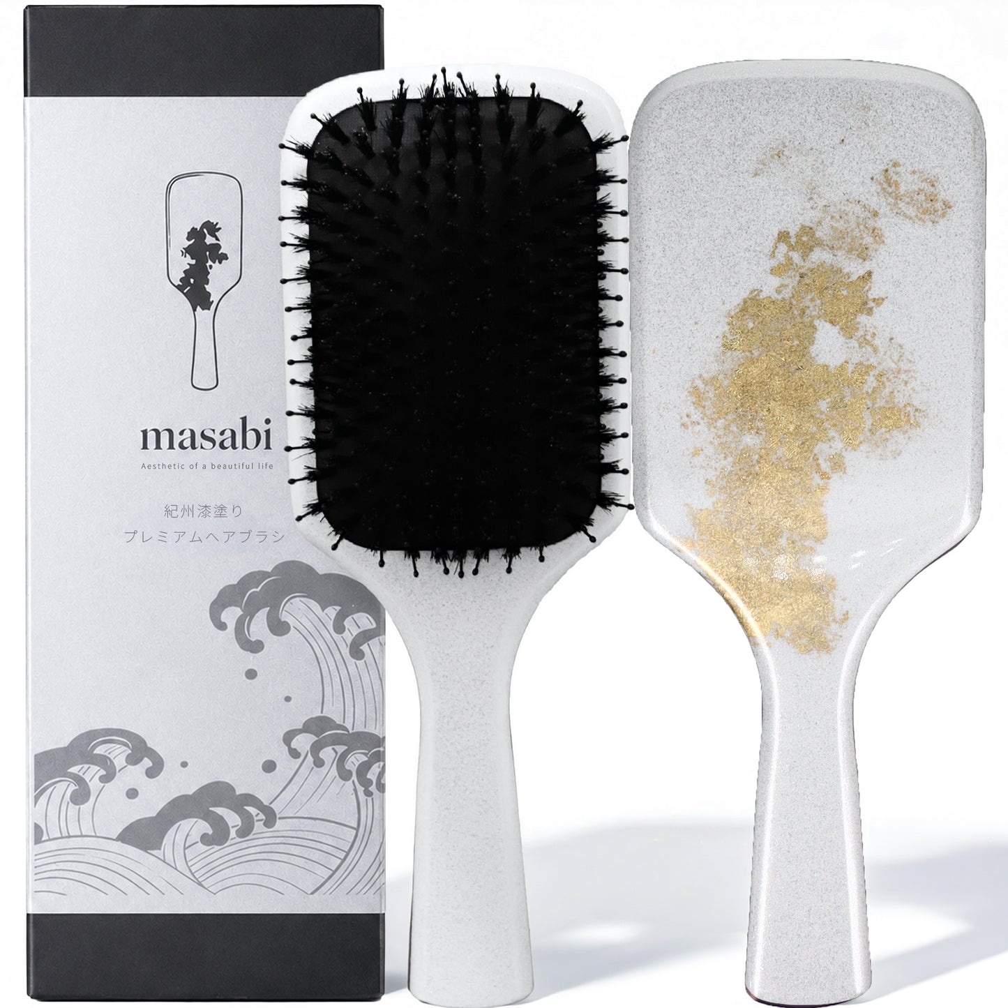 masabi Urushi Hair Brush — Pearl White